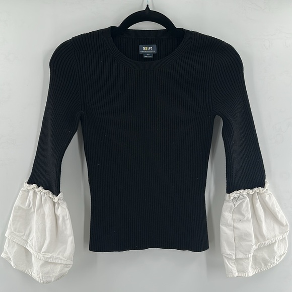 Anthropologie Maeve Bell‎ Sleeve Sweater Black Small - Picture 5 of 9